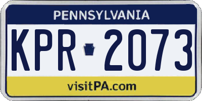 PA license plate KPR2073