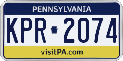 PA license plate KPR2074