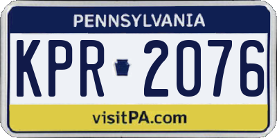 PA license plate KPR2076