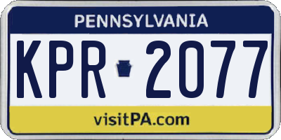PA license plate KPR2077