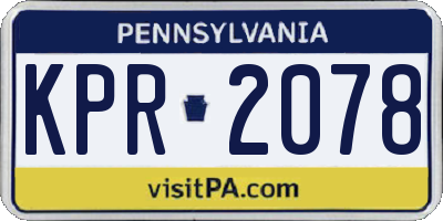 PA license plate KPR2078