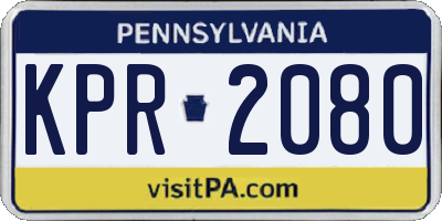 PA license plate KPR2080