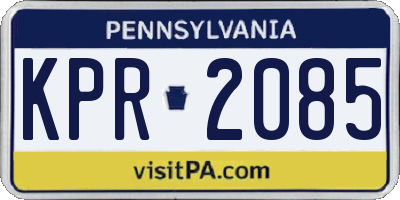 PA license plate KPR2085