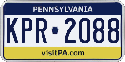 PA license plate KPR2088