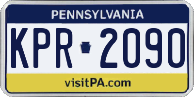 PA license plate KPR2090