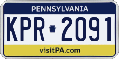 PA license plate KPR2091