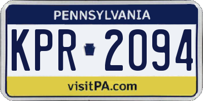 PA license plate KPR2094