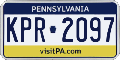 PA license plate KPR2097