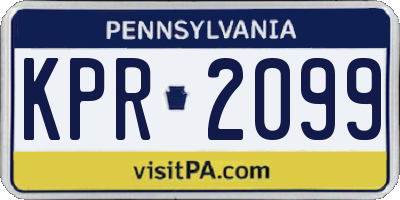 PA license plate KPR2099