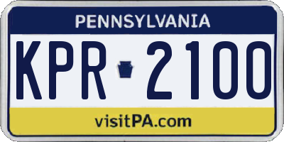 PA license plate KPR2100