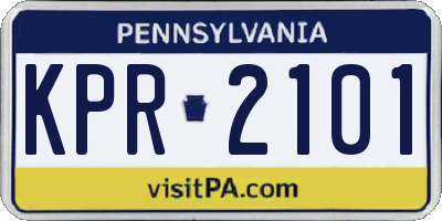 PA license plate KPR2101