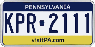 PA license plate KPR2111
