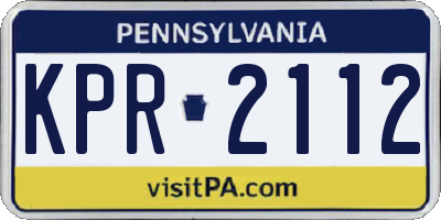 PA license plate KPR2112
