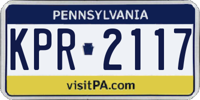 PA license plate KPR2117