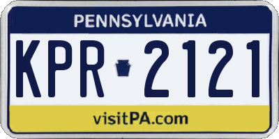 PA license plate KPR2121