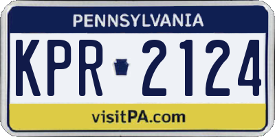 PA license plate KPR2124