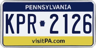 PA license plate KPR2126