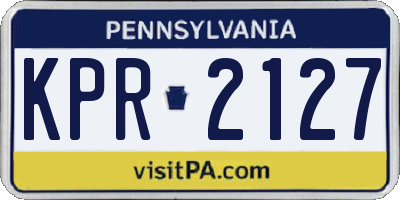 PA license plate KPR2127