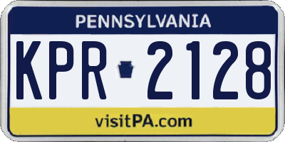 PA license plate KPR2128