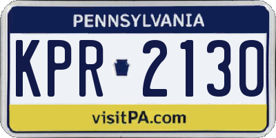 PA license plate KPR2130