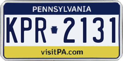 PA license plate KPR2131