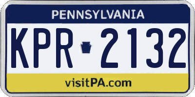 PA license plate KPR2132