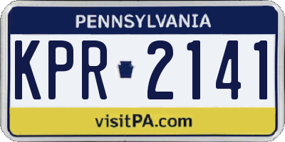 PA license plate KPR2141
