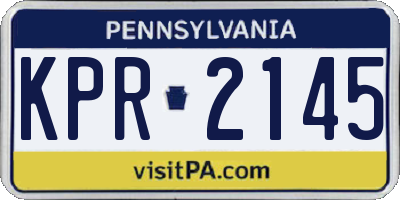 PA license plate KPR2145