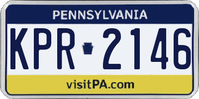 PA license plate KPR2146