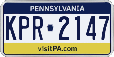 PA license plate KPR2147