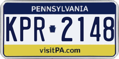 PA license plate KPR2148