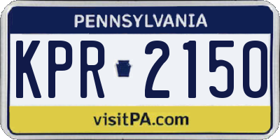 PA license plate KPR2150