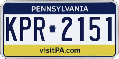 PA license plate KPR2151