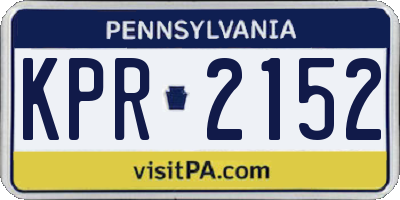 PA license plate KPR2152