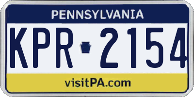 PA license plate KPR2154