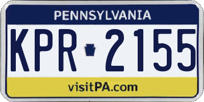 PA license plate KPR2155