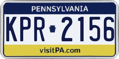 PA license plate KPR2156