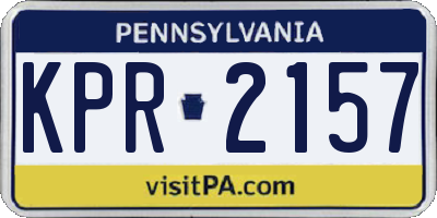PA license plate KPR2157