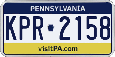PA license plate KPR2158
