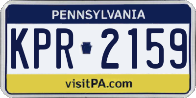 PA license plate KPR2159