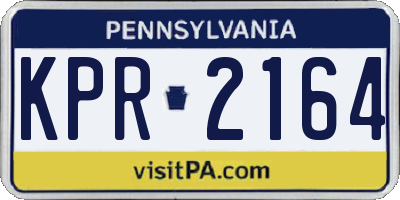 PA license plate KPR2164