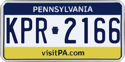 PA license plate KPR2166