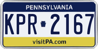 PA license plate KPR2167