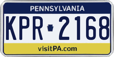 PA license plate KPR2168