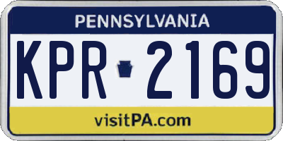 PA license plate KPR2169