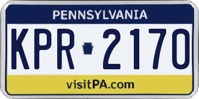 PA license plate KPR2170