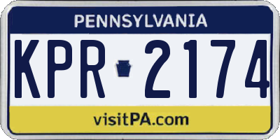 PA license plate KPR2174