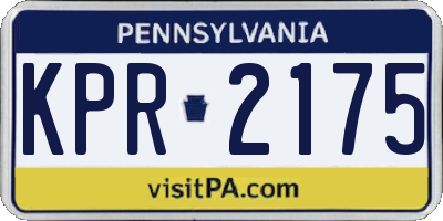 PA license plate KPR2175