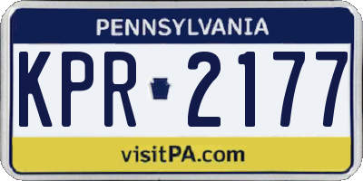 PA license plate KPR2177