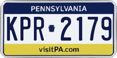 PA license plate KPR2179
